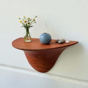 Half moon floating shelf small wood wall display unique bookcase retro entryway shelf decor